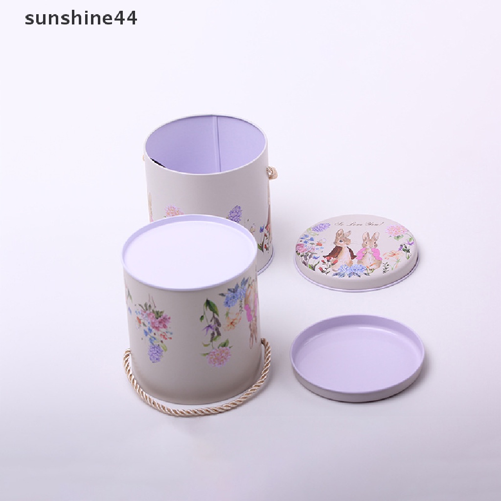 Sunshine White Rabbit Toffee Carry Box Vintage Koper Penyimpanan Tin Metal Candy Box ID