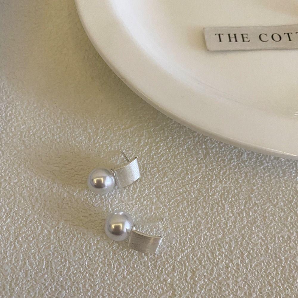 Needway Square Stud Earrings Trendy Golden Geometirc Elegan Indah Sederhana Anting Gaya Korea