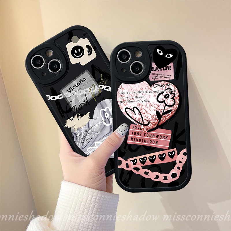 Redmi 9C A1 10C 9T 10A 9 9A 10k40s Note 11s 11Pro+8 9 9Pro 10 10Pro 9s 10s 11 8Pro Poco F4 X3 NFC Pro M3 Mi 12 11 Lite 11T Love Heart Smile Trendy Comme des Garcons Sarung Soft Case