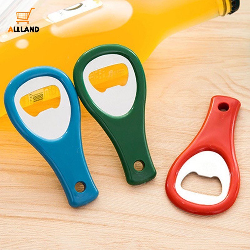 Pembuka Botol Stainless Steel Plastik Simple (Warna Random)/Portable Beer Drink Bottle Opener Bar Alat Dapur