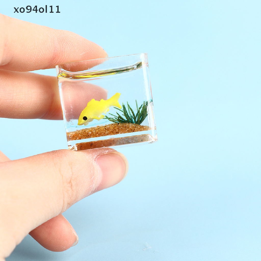 Xo Rumah Boneka Ikan Mini DIY Resin Transparan Ikan Mas s Miniatur Dekor OL