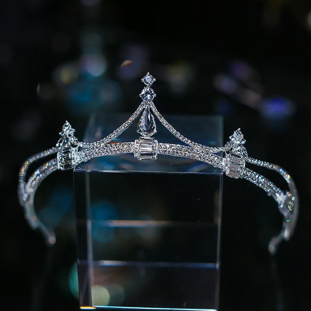 Mxbeauty Mahkota Kristal Kreatif Peri Hiasan Rambut Tiara Potongan Kepala Temperamen Elegan Baroque Berlian Imitasi Tiara