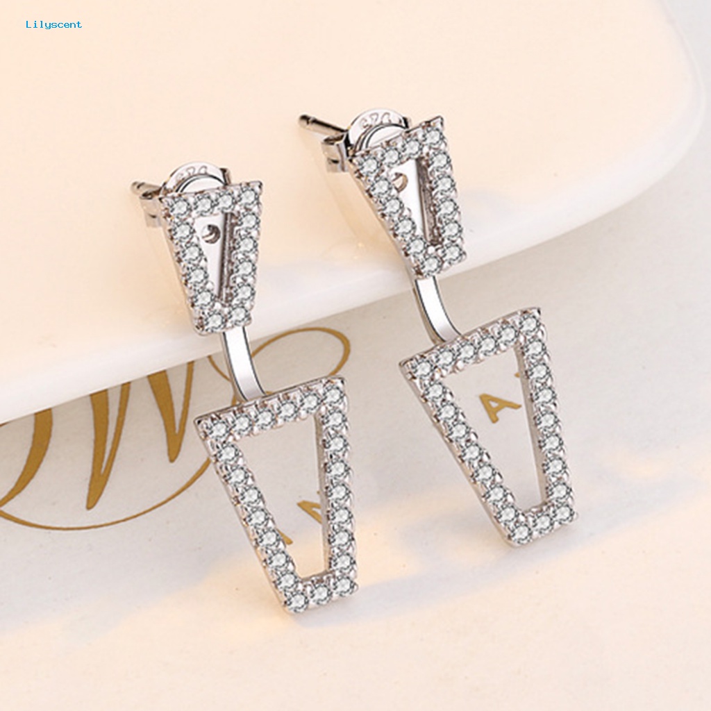 Lilyscent 1pasang Fashion Perhiasan Wanita Anting Untuk Harian Bling Berlian Imitasi Stud Earrings Hypoallergenic