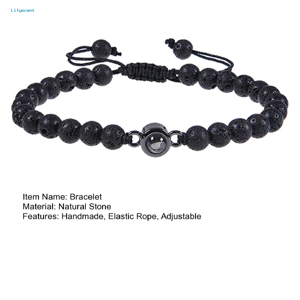 Lilyscent Pengerjaan Halus Pesona Gelang Aksesori Busana Gelang Manik-Manik Batu Alam Portabel