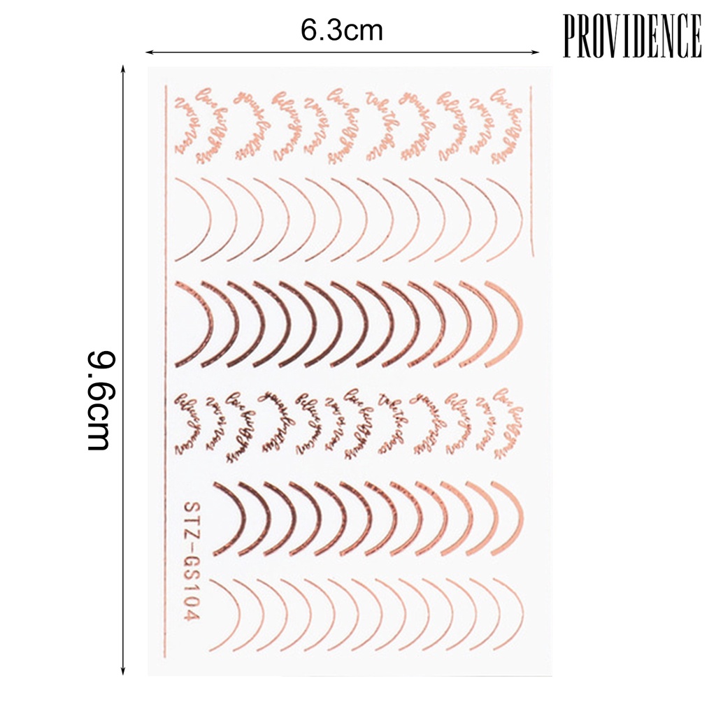 Providence Strip Kuku Bentuk Setengah Bulan Efek 3D Ultra Tipis Rose Gold Striping Tape Garis Desain Manicure Untuk Wanita