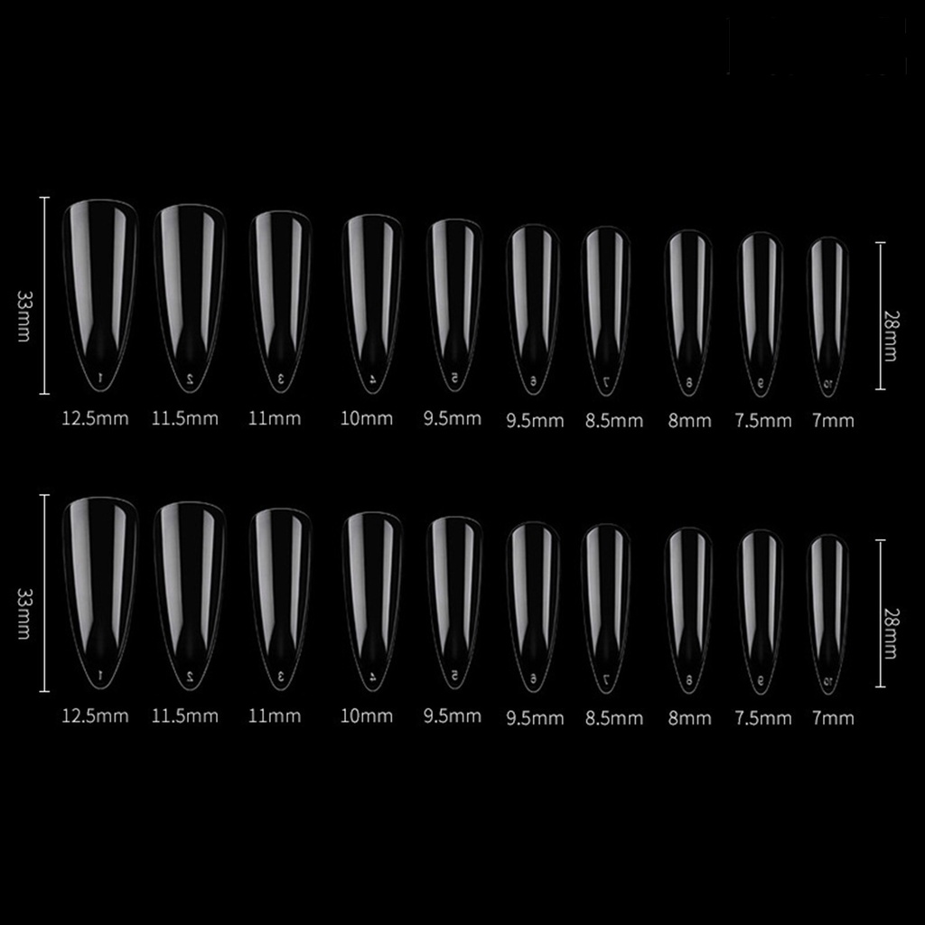 Providence 100 Pcs/Kotak Kuku Palsu Tetesan Air Berbentuk T Pendek Bulat Kepala Persegi Ultra Tipis DIY Transparan Buatan Kuku Palsu Ekstensi Tips Perlengkapan Salon Kuku