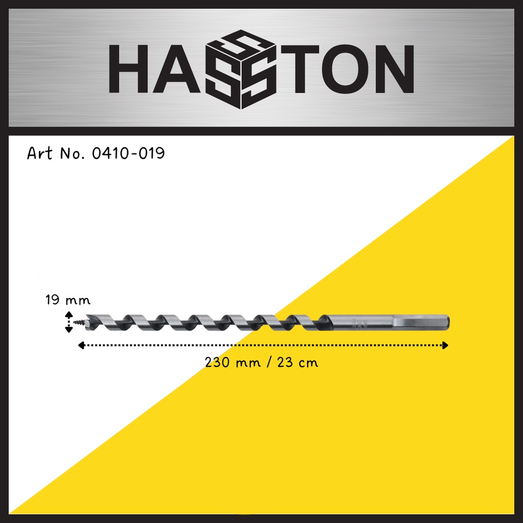 Hasston Mata Bor Kayu Auger Bit 19mm / Wood Drill Bit (0410-019)