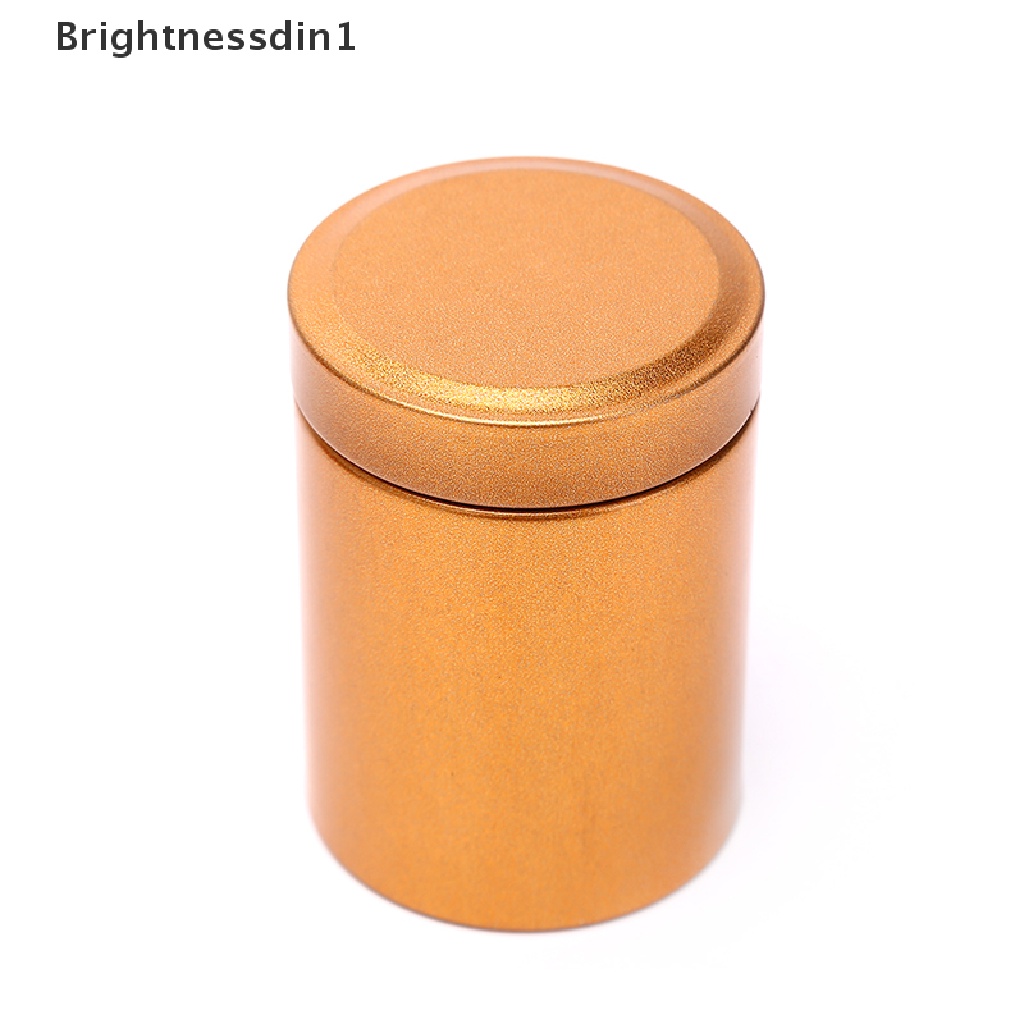 [Brightnessdin1] Portabel Travel Teh Kedap Udara Wadah Bukti Kecil Stash Jar Metal Aluminium Kaleng Butik