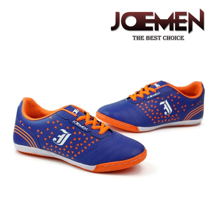 Sepatu Futsal Pria Original Joemen J68 Sepatu Sport Kekinian - Navy Orange, 41