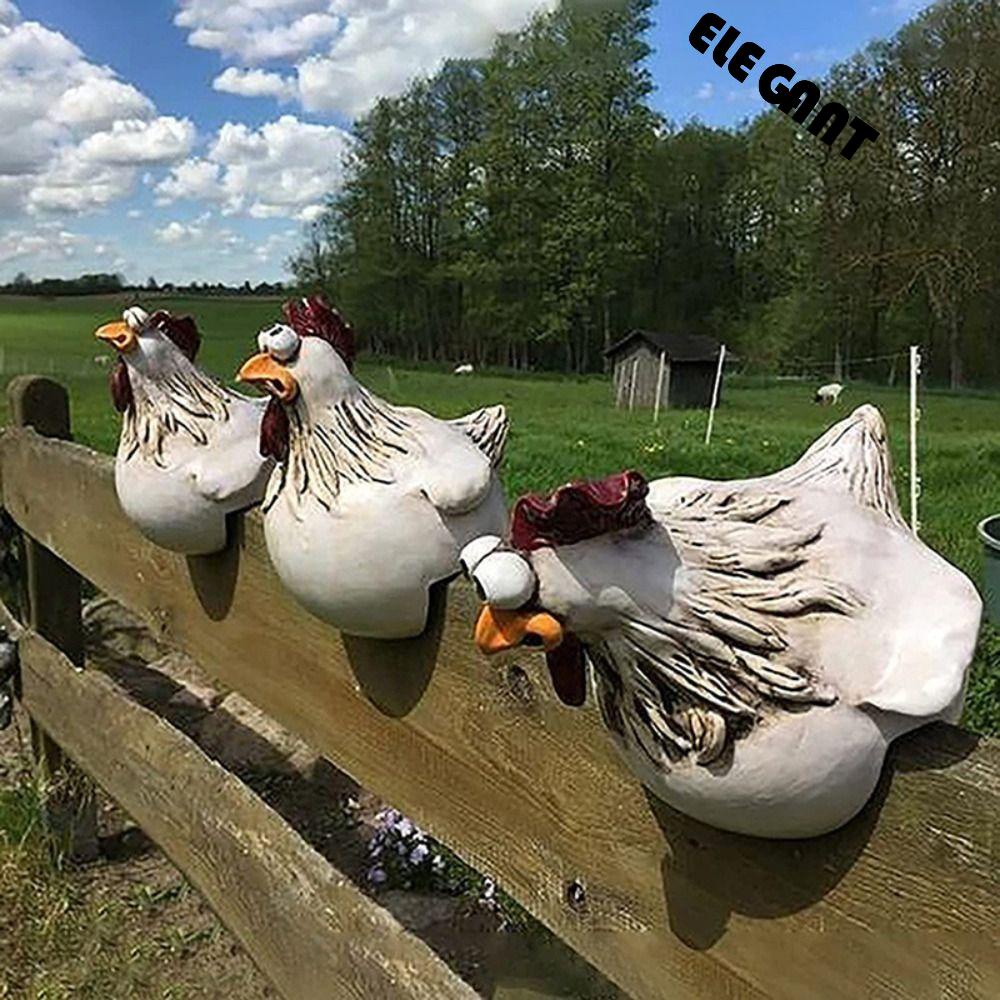[Elegan] Patung Ayam Kreatif Lucu Novelty Taman Halaman Pertanian Spoof Art Statues