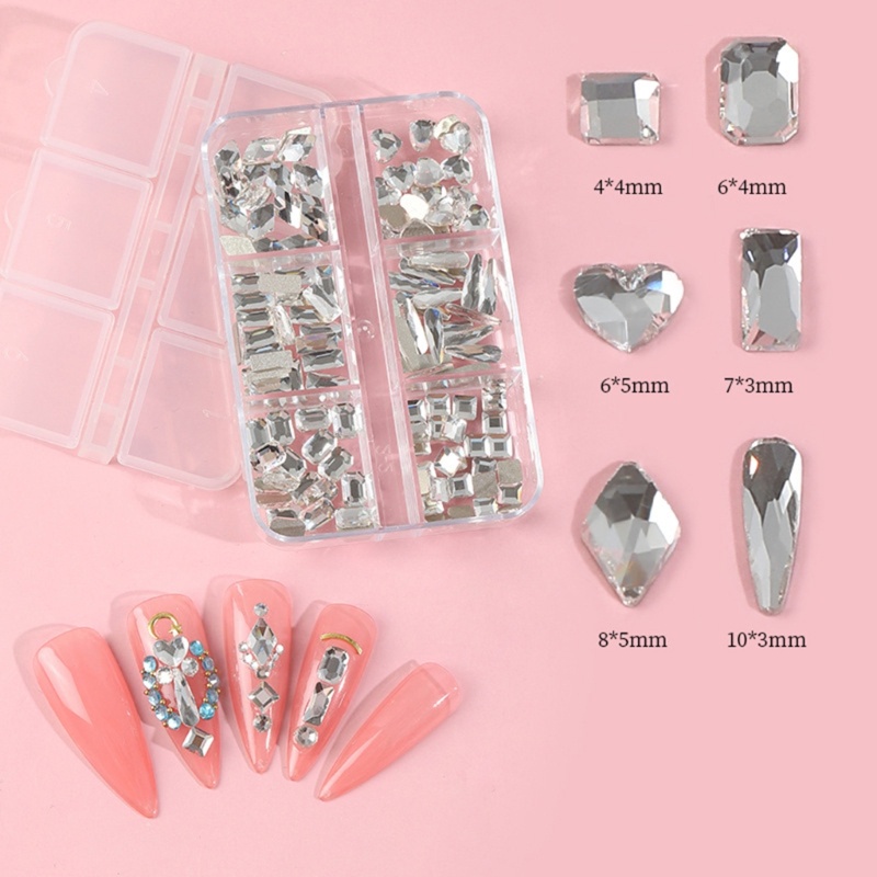 Siy Nail Art Rhinestones Kristal Kuku Bening Permata Kuku Untuk Manicure Nail Art Decor