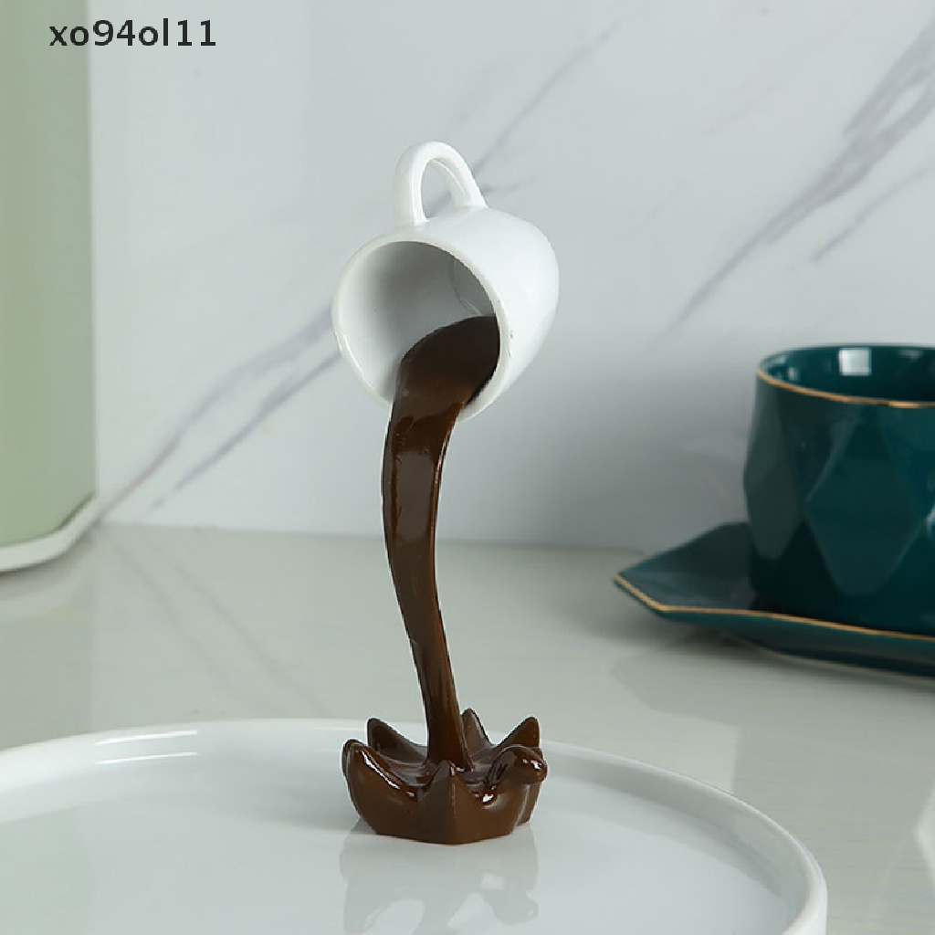 Xo Kreatif Floag Cangkir Patung Menuang Cairan Cangkir Kopi 3D Art Ornamen OL