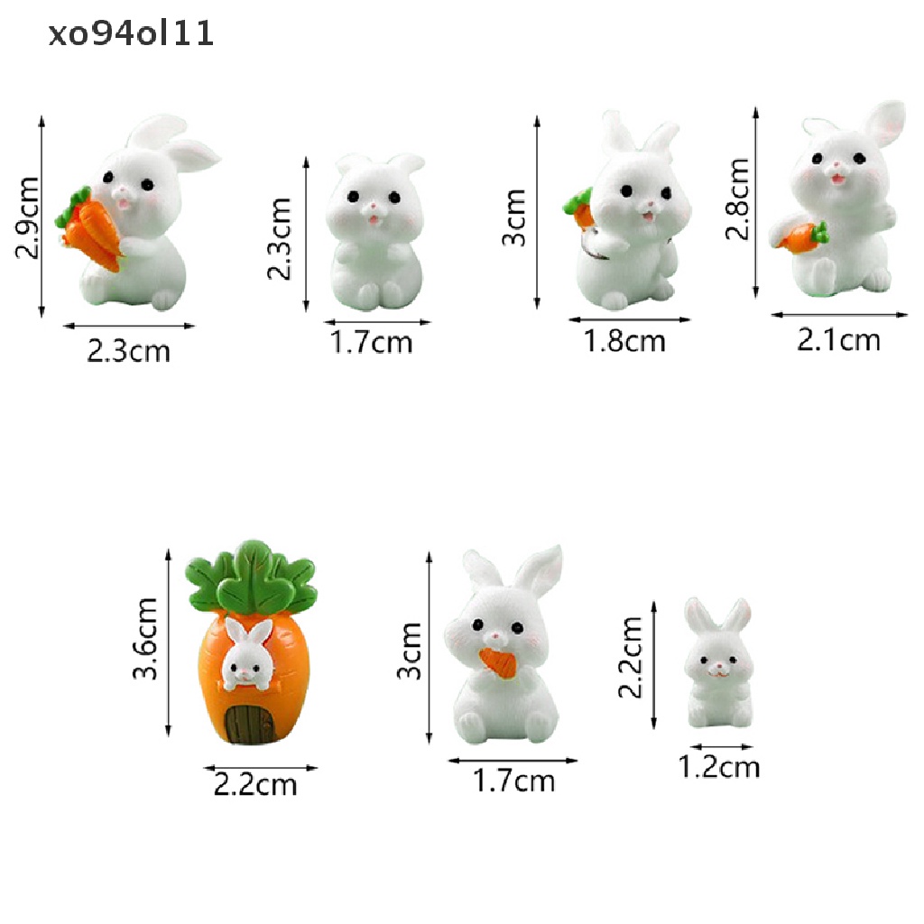Xo 1 Pcs Kartun Kelinci Putih Wortel Paradise Seri Dunia Lanskap Mikro Resin Dekorasi Kerajinan Hewan Lucu Berkebun Aksesoris OL