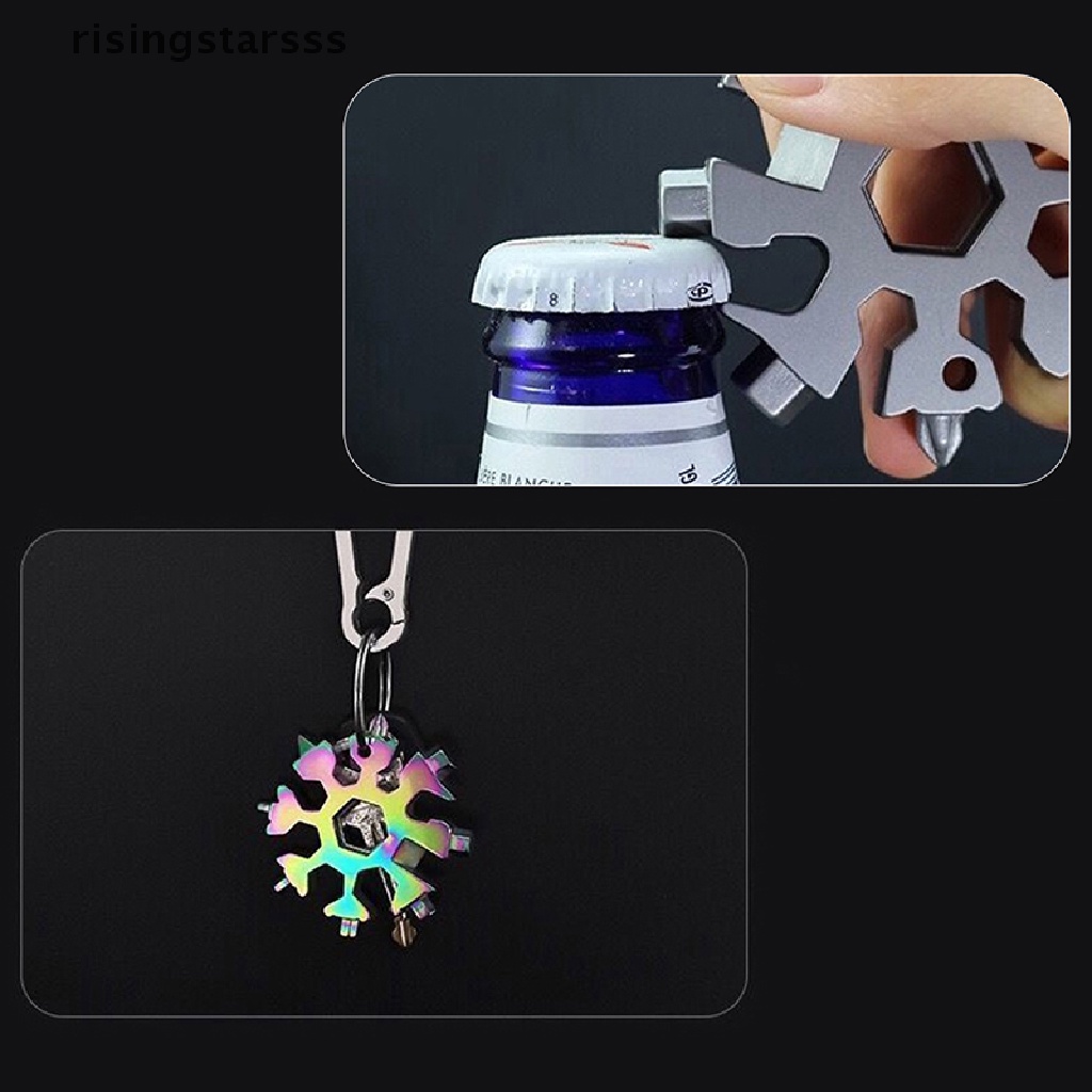 Rsid Span-new 18-in-1 Kepingan Salju Stainless Steel Multi Tool Herramienta 18en 1al Alat Copo De Nieve Llave Multiusos Jelly