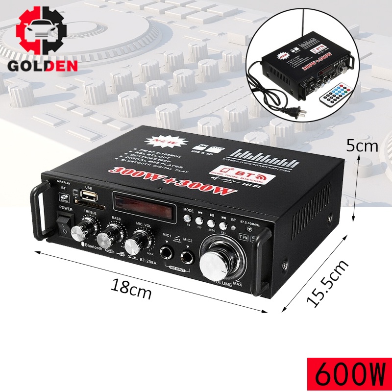 (Dikirim Dari Jakarta) Amplifier Bluetooth Bt - 298A Power Amplifier 300w 600W Ampli Mini Amplifer B