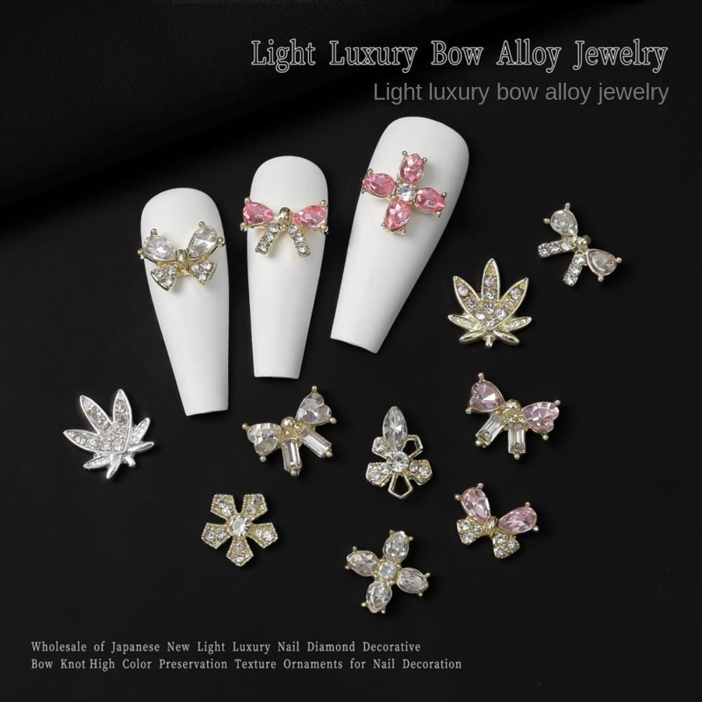 Mxbeauty Kuku Berlian Imitasi Wanita Mewah Barat Empress Dowager Ikatan Simpul Alloy Cross Jepang Nail Art 3D Nail Art Drills