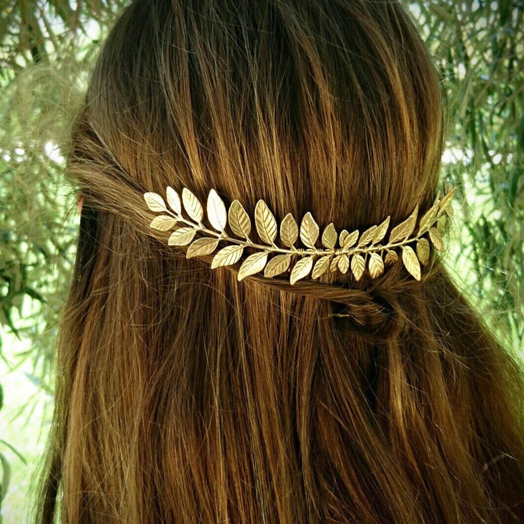 Leaf Hair Combs Bride Wedding Aksesoris Rambut Daun Silver Gold Headpiece Untuk Dewi Pakaian Sehari-Hari