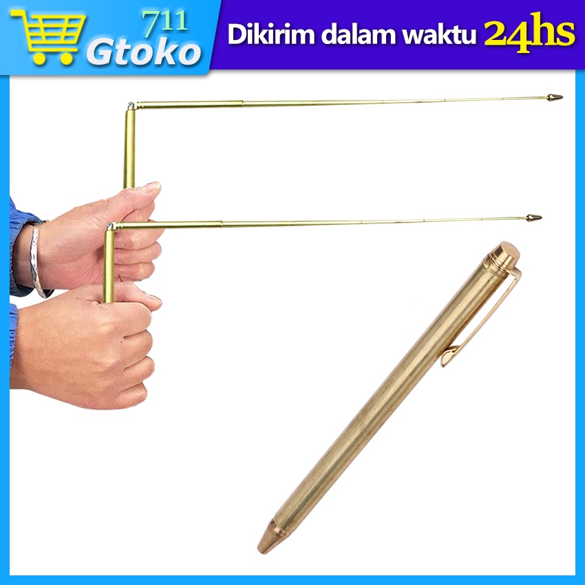 1 Pc Dowsing Rod Alat Deteksi Sumber Mata Air Pendeteksi Aliran Air Kuningan Tongkat Dowsing Adjusta