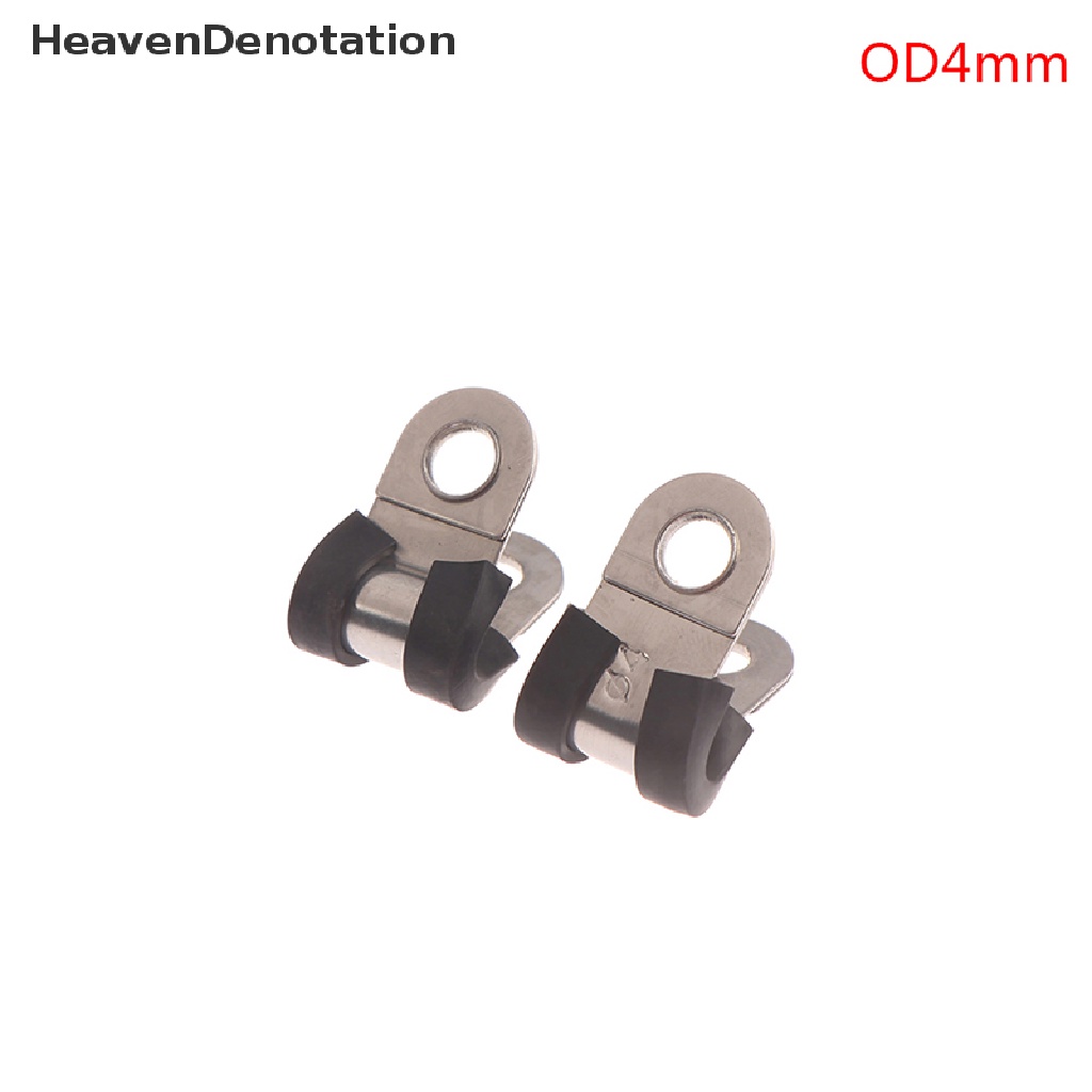 [HeavenDenotation] 2pcs 304jepit P Berlapis Karet Stainless Steel Kabel Moung Selang Pipa Clamp  Hdv