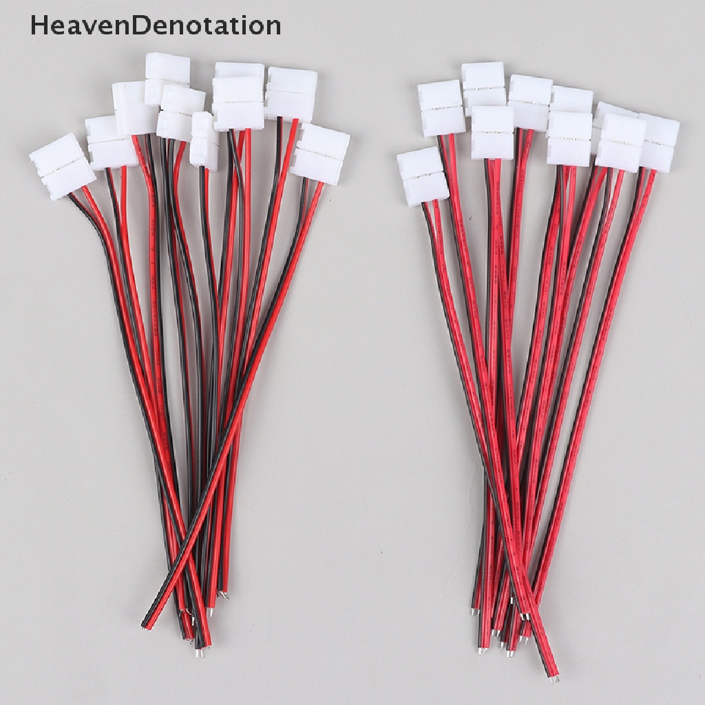 [HeavenDenotation] 10pcs 2pin Daya 8mm 10mm Strip LED Lampu Konektor Klip Sambungan Untuk SMD HDV