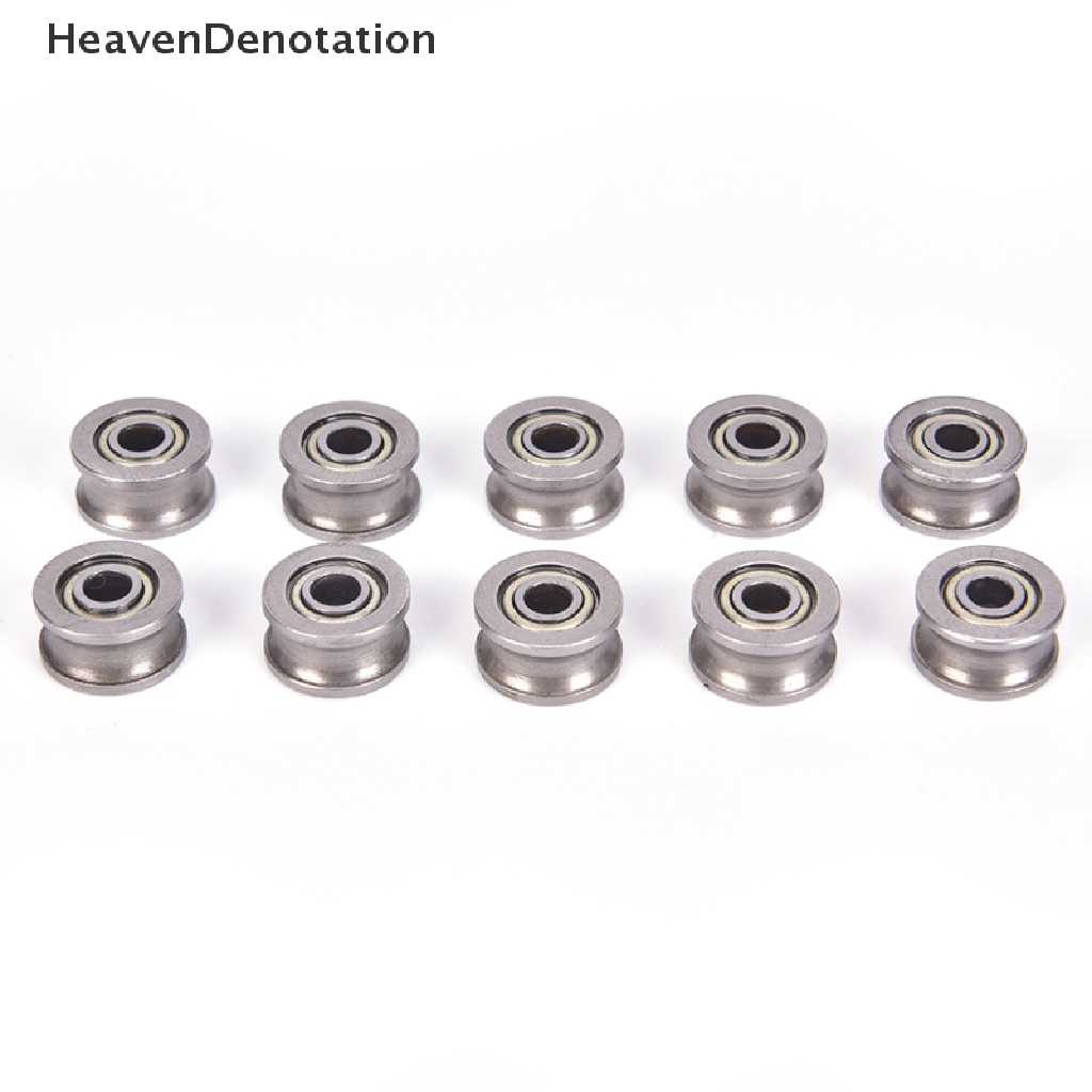 [HeavenDenotation] 10pcs U624ZZ U groove ball bearing guide pulley Untuk Rel track linear 4 * 13 * 7mm HDV