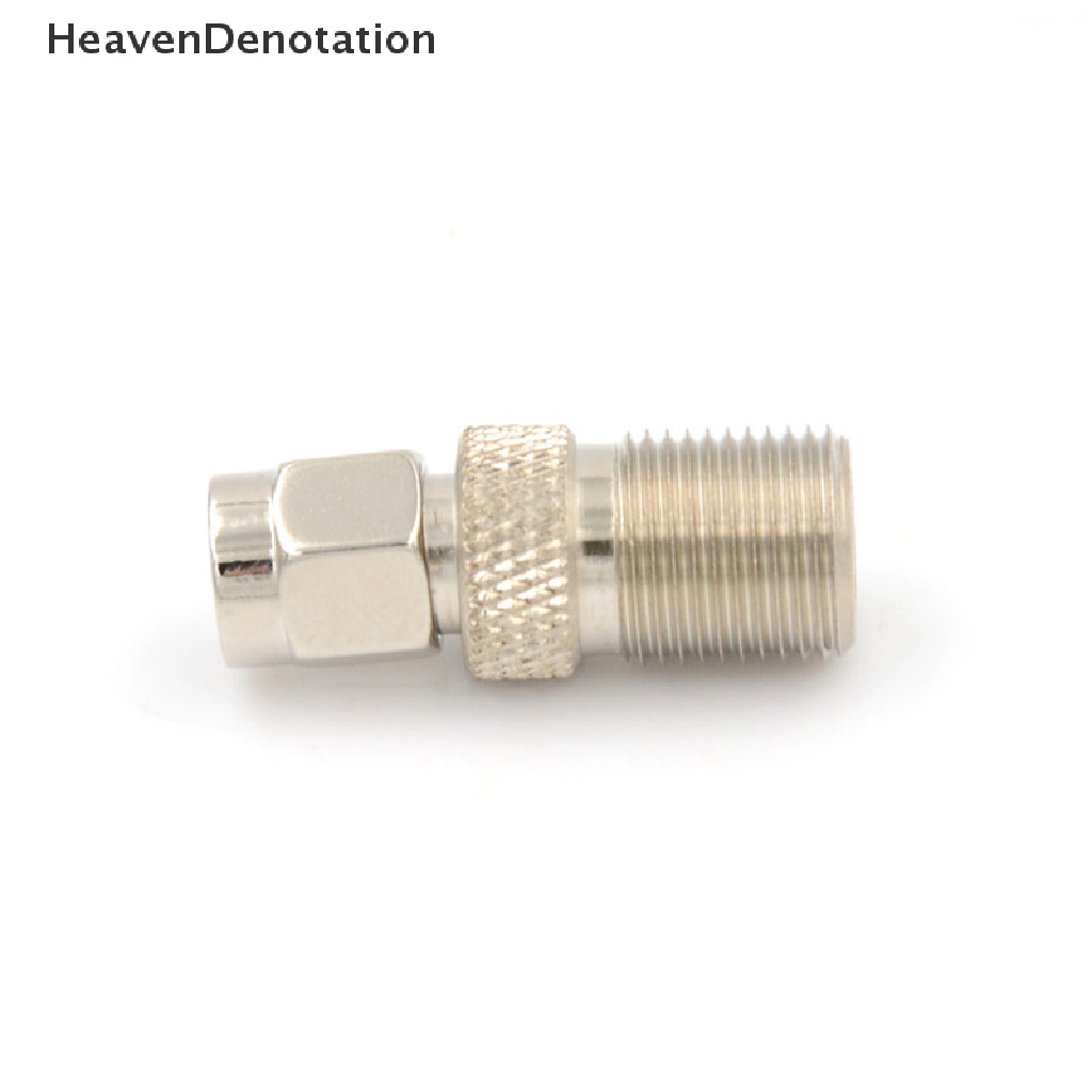 [HeavenDenotation] Konektor Adaptor Coaxial Plug Female to SMA Tipe F Silver Tone HDV