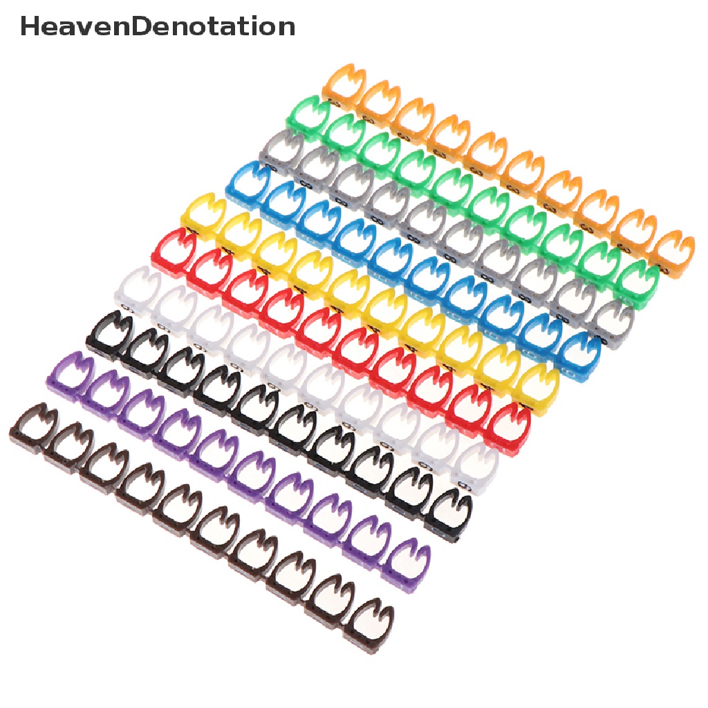 [HeavenDenotation] Kabel Spidol Label Tag Angka C-Type Marker Warna-Warni Untuk Kawat 1.5/2.5/4.6mm 2hdv