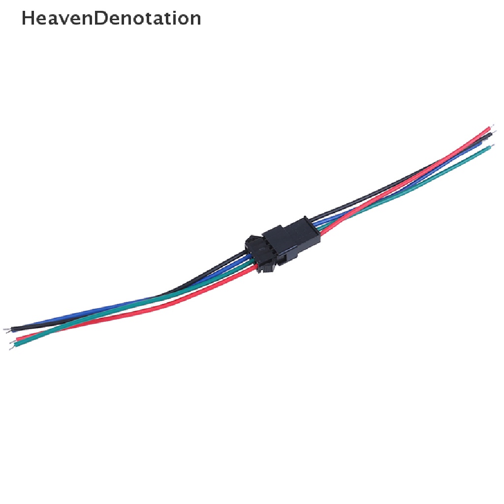 [HeavenDenotation] 5pasang SM 2Pin 3Pin 4Pin Male and Female Konektor Kawat LED Strip 20cm HDV