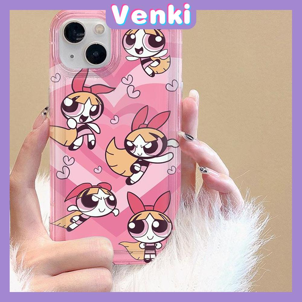 Case For iPhone 14 Pro Max Soft TPU Jelly Airbag Case Cute Cartoon Powerpuff Girls Camera Protection Shockproof For iPhone 14 13 12 11 Plus Pro Max 7 Plus X XR