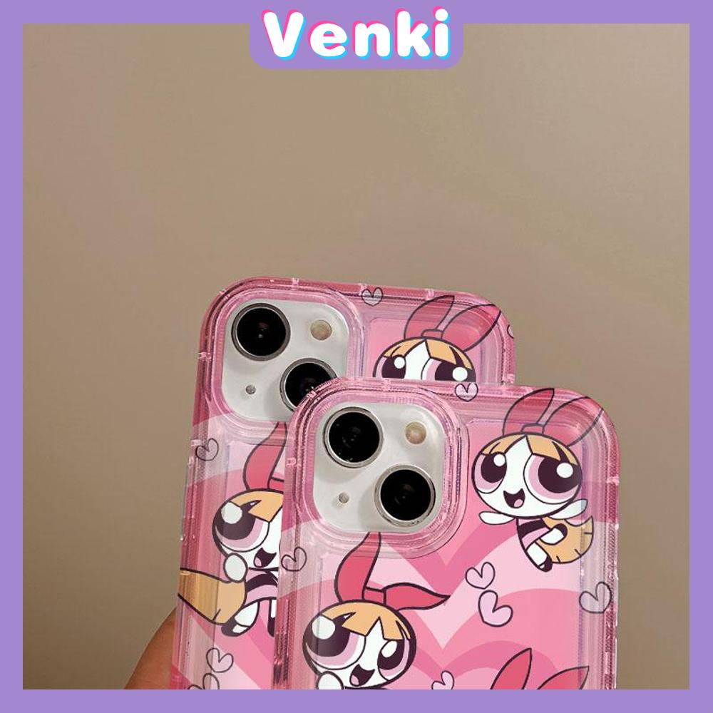 Case For iPhone 14 Pro Max Soft TPU Jelly Airbag Case Cute Cartoon Powerpuff Girls Camera Protection Shockproof For iPhone 14 13 12 11 Plus Pro Max 7 Plus X XR