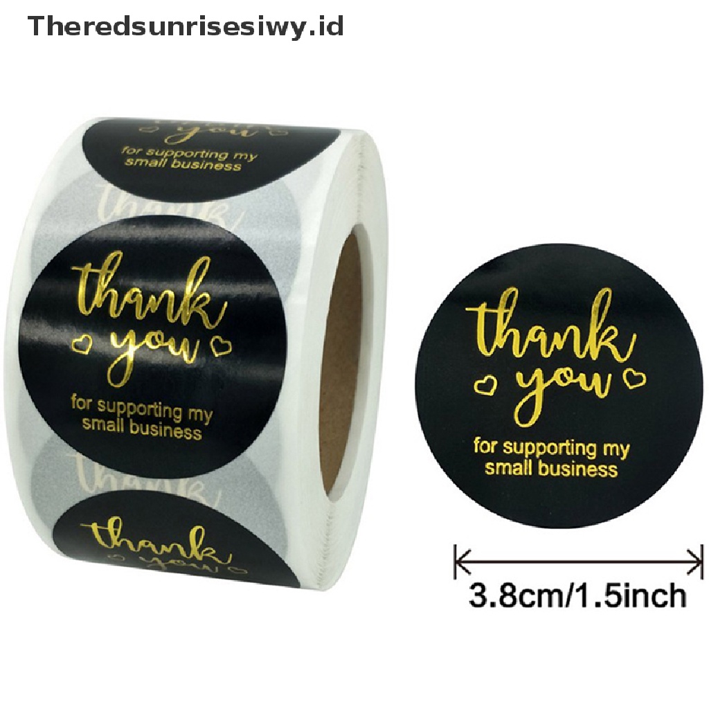 # Kado Mom &amp; PAPA DIY # 500pcs/roll Bronzing Paper Seal Label Thank You Stiker Hadiah Custom Bake Decor~