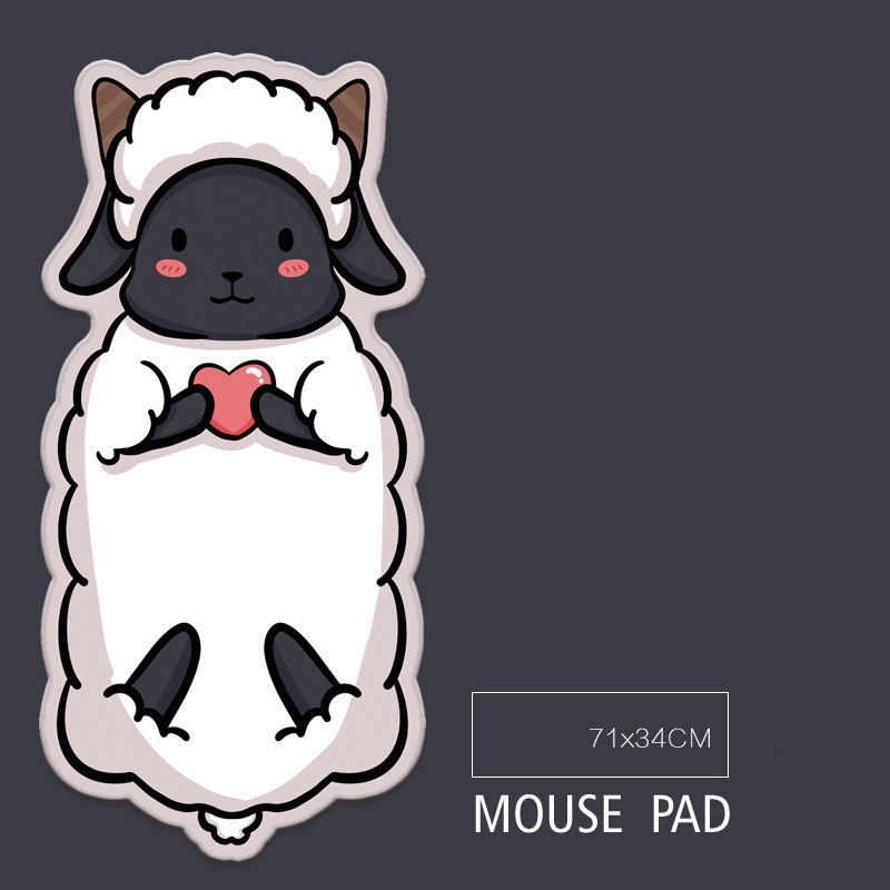 Black Face Sheep Family Mouse Pad Alas Tikus Domba Wajah Hitam Kartun Animal Mouse Pad Oversized Mouse Pad