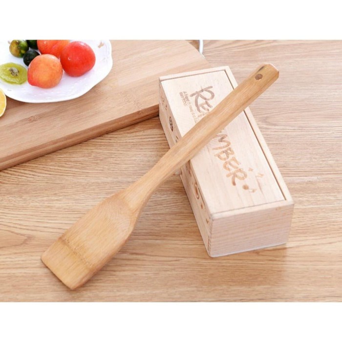 UNNISO - Spatula Masak Kayu / Sendok Rata Kayu / Sendok Masak Kayu