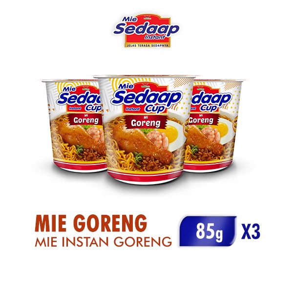 

Mie Sedaap Mie Instan Cup Mie Goreng 3 x 85 gr