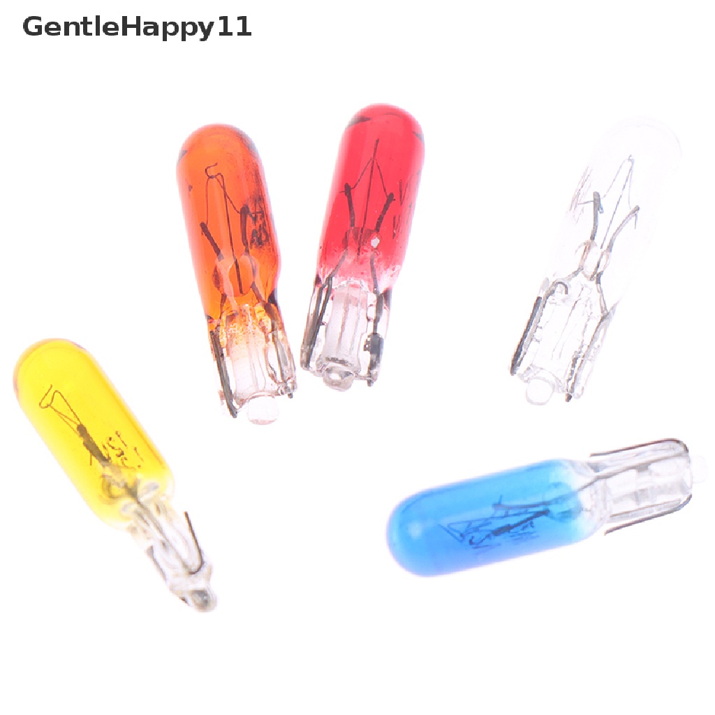 Gentlehappy 10pcs T5 12v 1.2w Mobil haen Instrumen Lampu Bohlam Dashboard auto interior id