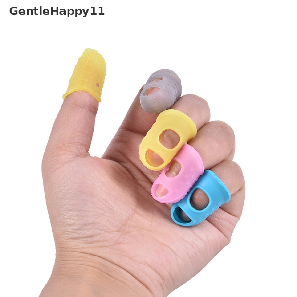 Gentlehappy 10PCS Finger Sleeve Silicone Glove AntiSlip Pelindung Jari Aksesoris Gitar id