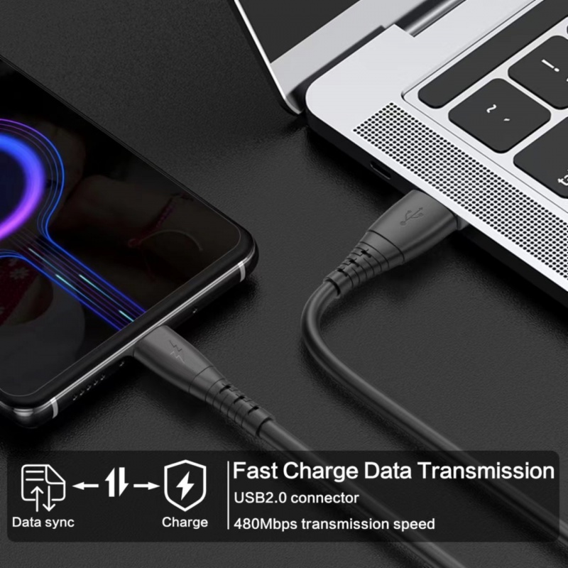 Kabel Usb Charging Kabel Data Spring Stretch Untuk IPhone Android Type-c Usb Charger Kabel Data