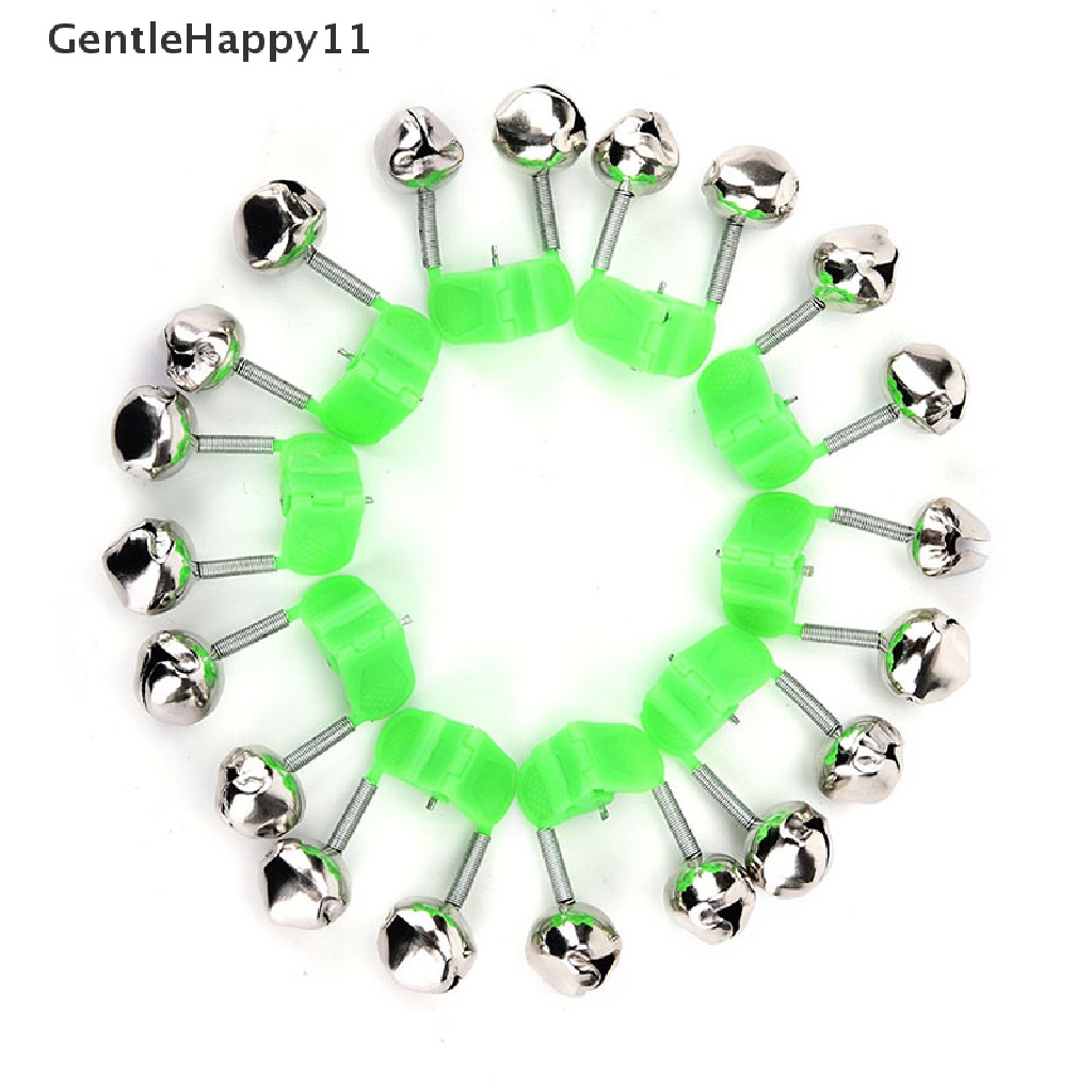 Gentlehappy 10Pcs Pancing Gigit alarm Lonceng twin bells clip alerter fishing tackle tool id