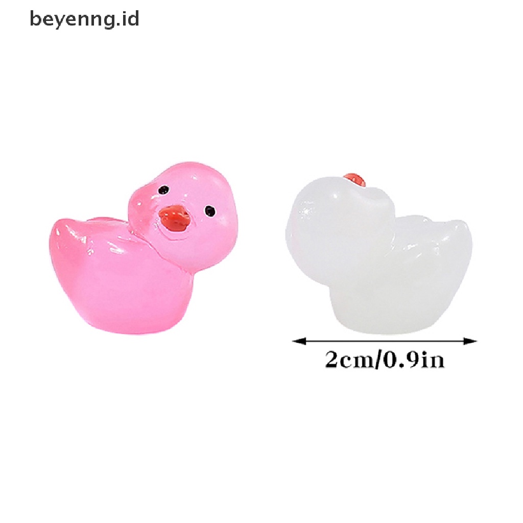 Beyen 10Pcs Mini Luminous Resin Ducks Glow in The Dark Miniatur Ornamen Bebek Kecil Untuk Taman DIY Rumah Boneka Bebek Aksesoris ID