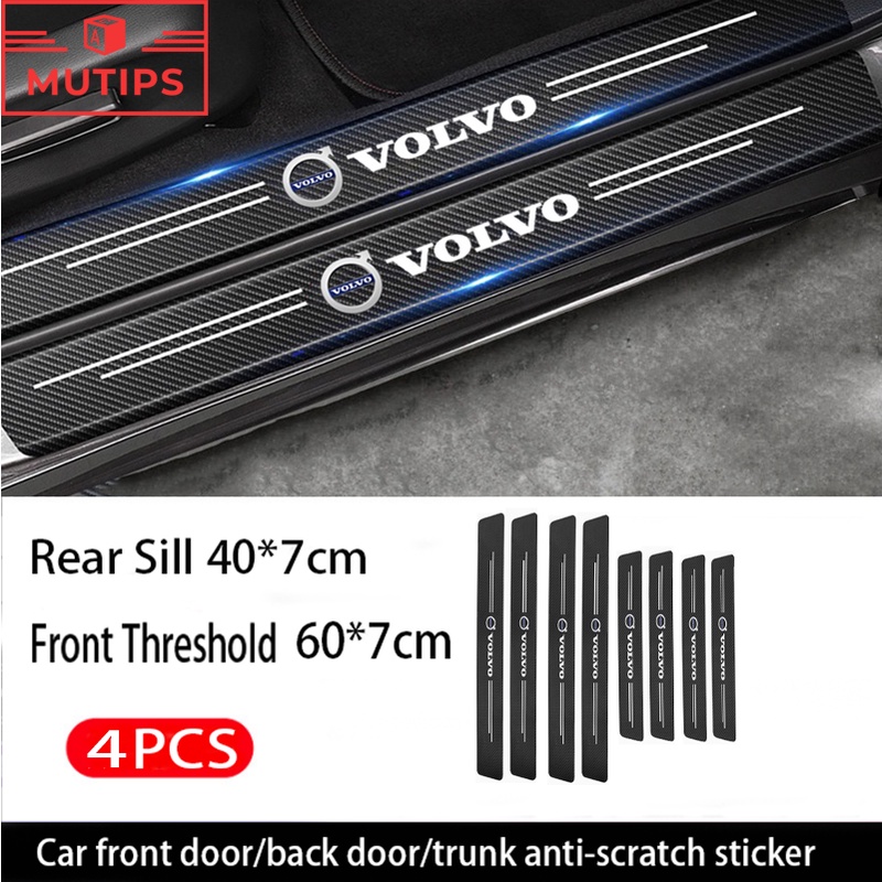 Volvo 4/8Pcs Stiker Pintu Mobil Serat Karbon Kusen Perlindungan Auto Tahan Gores Anti Slip Untuk S80 XC90 V60 XC40 XC60 S60 C40