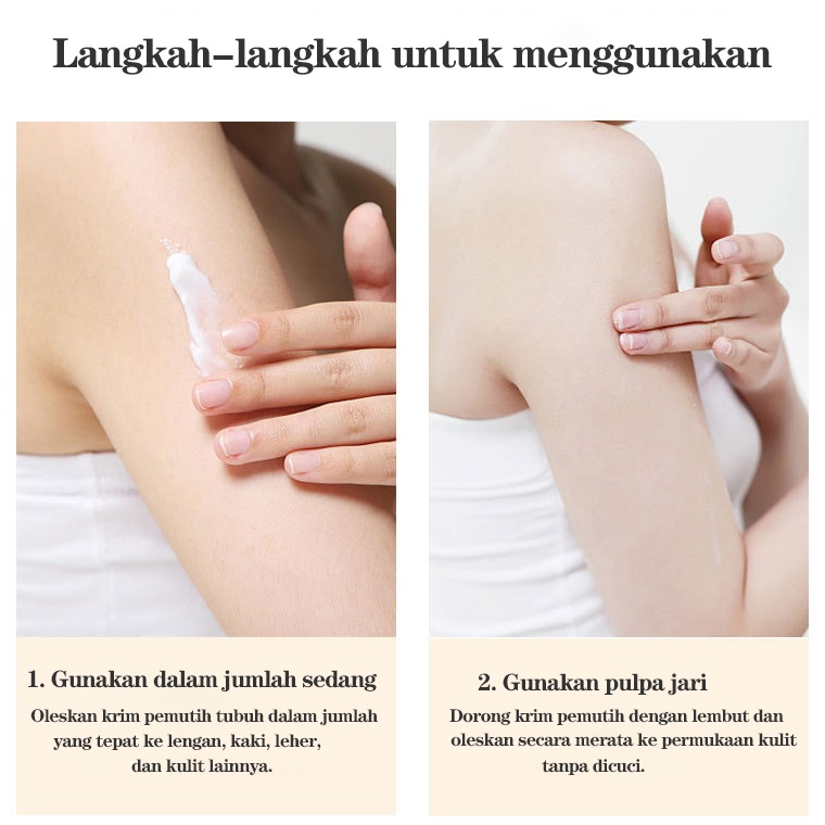 Krim Pemutih Whitening body cream krim pemutih badan 120ML cream pemutih badan menghilangkan melanin lengan paha lutut pemutih ketiak menghilangkan selangkangan hitam memudarkan bekas bokong memutihkan area pribadi memutihkan dengan cepat