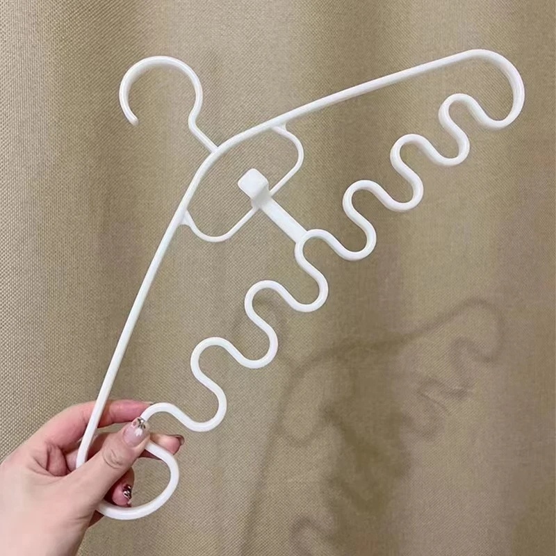 Gantungan Baju Penyangga Multi port Desain Gelombang Hemat Ruang Awet Gantungan Multifungsi Plastik Menebal Laundry Pengeringan Rak Closet Organizer Aksesoris