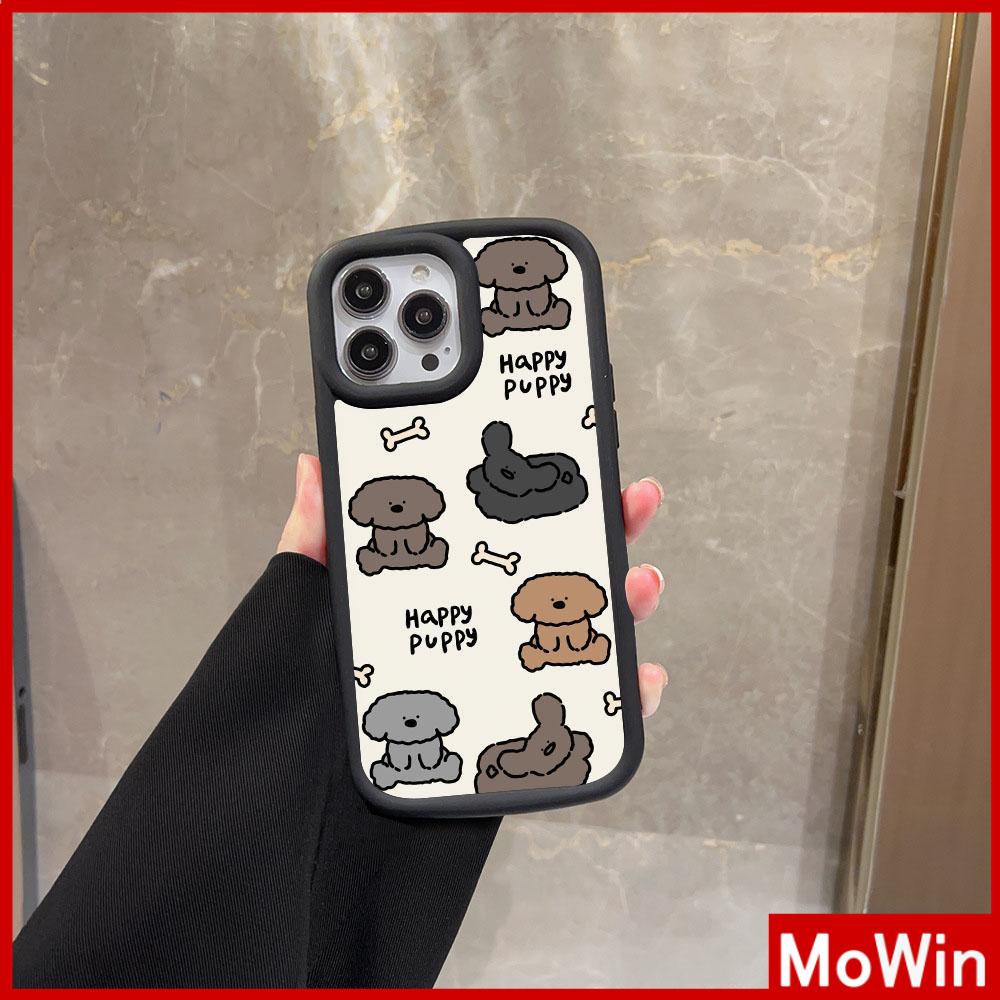 For iPhone 14 Pro Max iPhone Case Matte TPU Soft Case Black Beige Shockproof Protection Camera Cute Animal Dog Compatible with iPhone 13 Pro max 12 Pro Max 11 xr xs max 7Plus