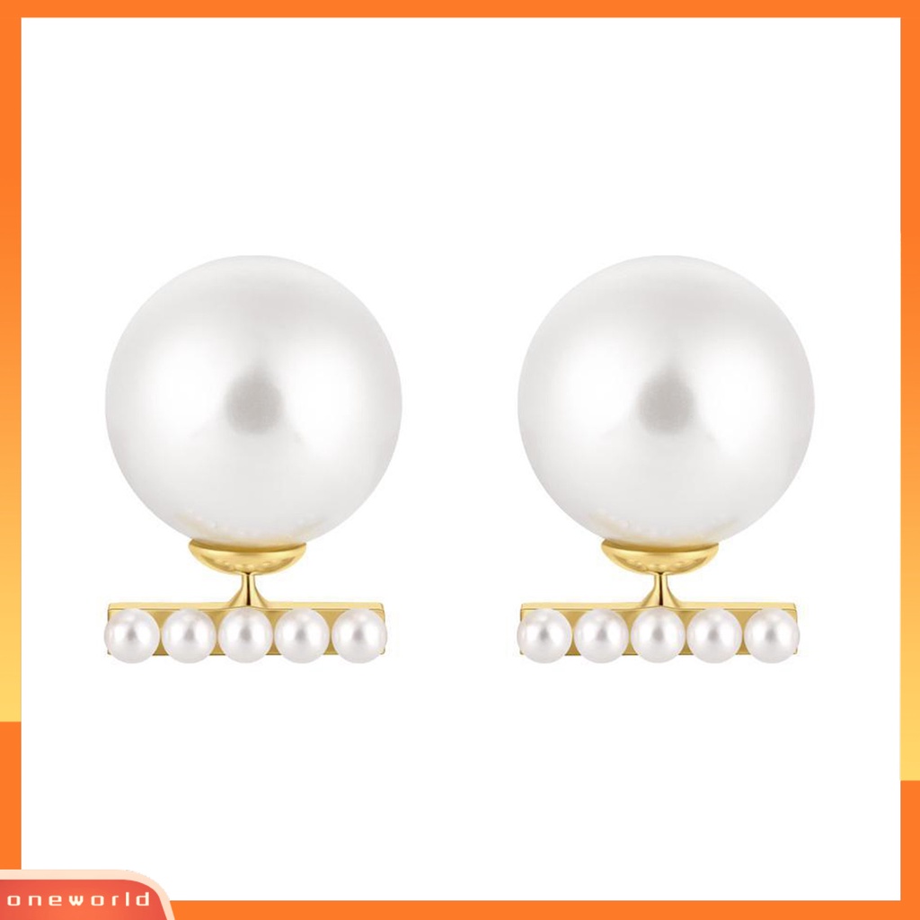 [EONE] 1pasang Anting Wanita Tanpa Sakit Memakai Dekorasi High Gloss Hypoallergenic Faux Pearl Stud Earrings Fashion Jewelry