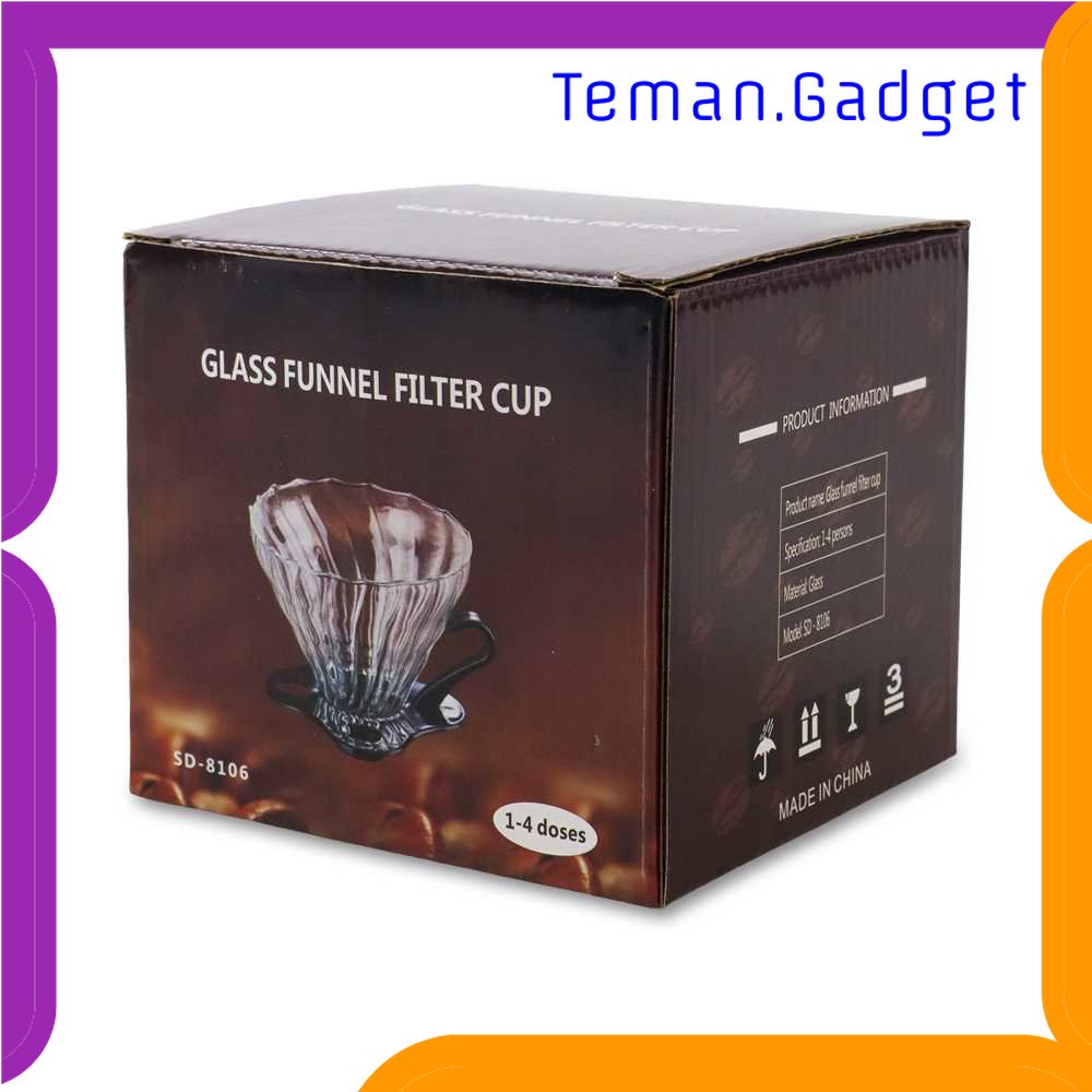 TG - DPR DUOLVQI Wadah Filter Kopi Kaca V60 Reusable Glass Coffee Dripper - SD-8106