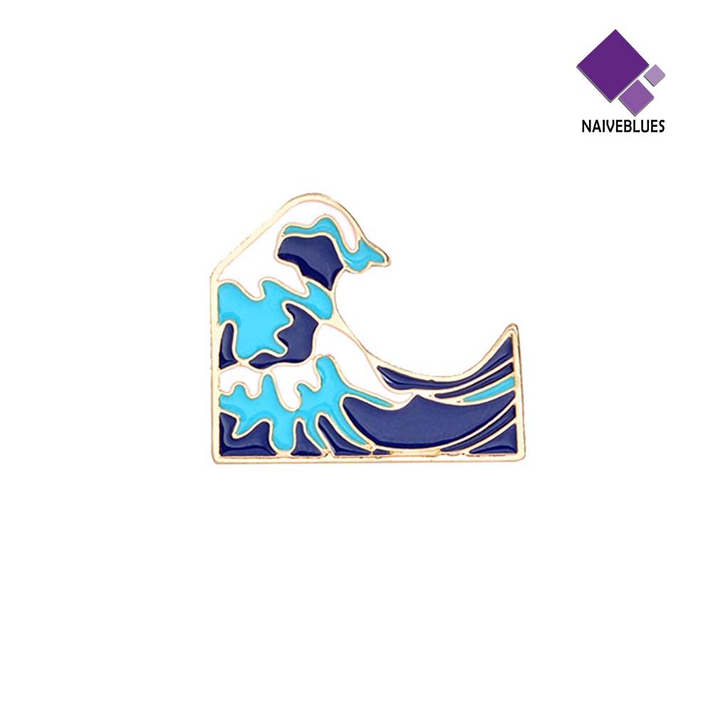 &lt; Naiveblues &gt; Kartun Lucu Gelombang Laut Iceberg Bros Pin Jaket Tas Lencana Hadiah