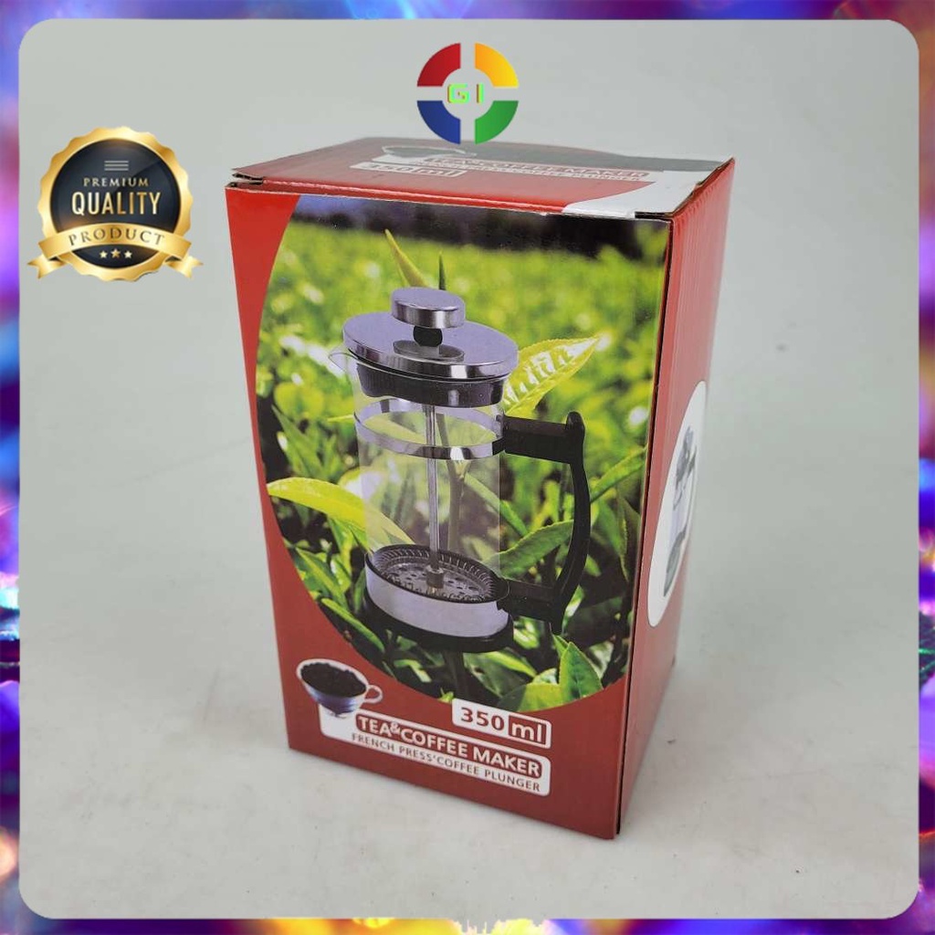 Alat Penyeduh kopi French Press Coffee Maker Pot 350 ml Black