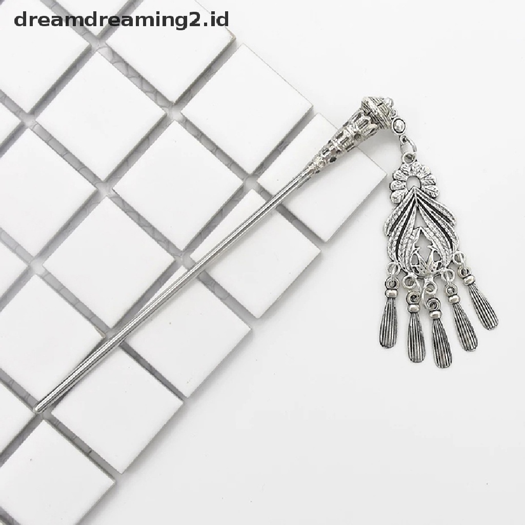 (dream) Hanfu Wanita Hiasan Kepala Gaya Kuno Jepit Rambut Hanfu Aksesoris Rambut Rumbai Manik-Manik Menjuntai Rambut Perhiasan Rambut Bezel Rantai Rambut//