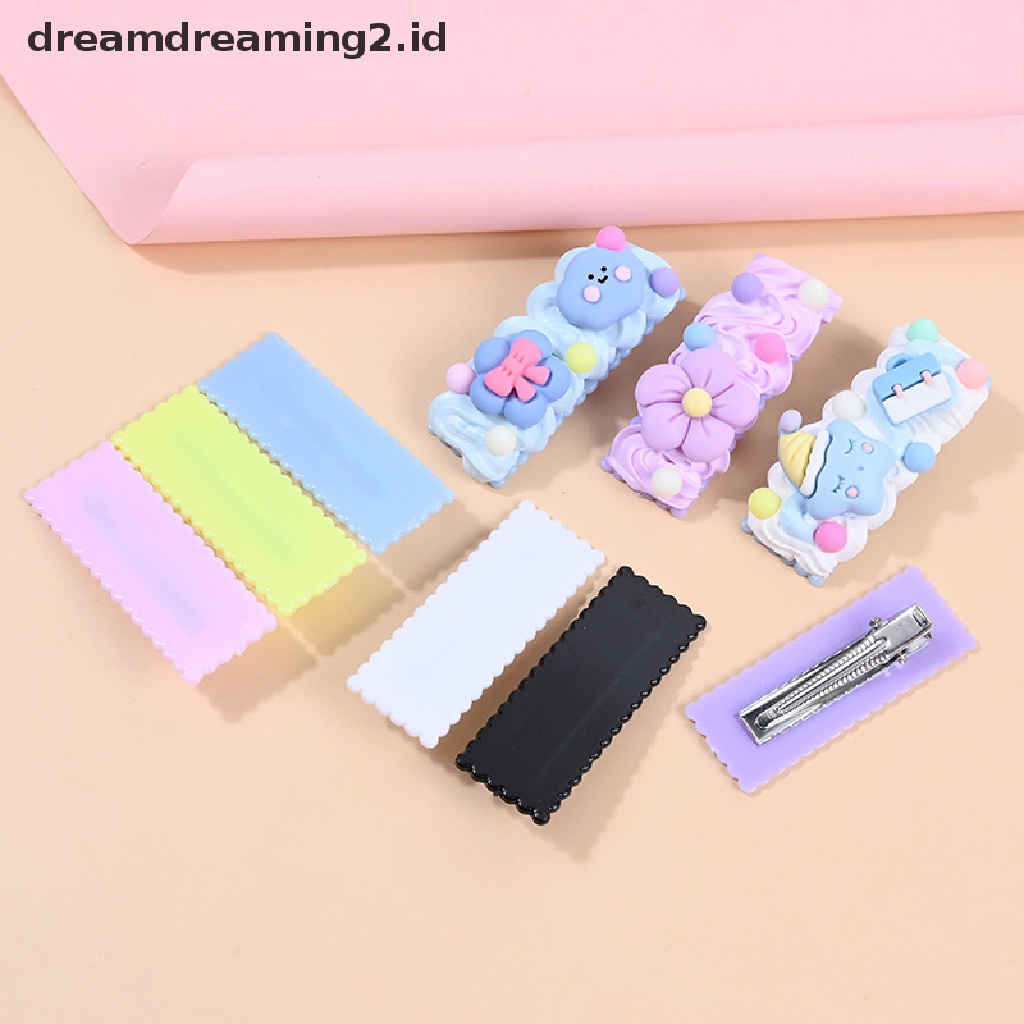 (dream) 10pcs Jepit Rambut Gelombang Tetesan Air Klip BB Persegi Panjang Hairclip Warna Macaron Untuk Membuat Perhiasan Diy Aksesoris Klip Rambut//