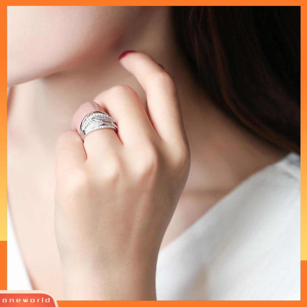 [EONE] Wanita Cincin Warna Kontras Memicu Memutar Berlian Imitasi Bertatahkan Pernikahan Cincin Perhiasan Perempuan